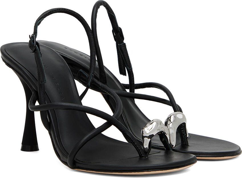 Studio Amelia Black Pebble Ring 90 Heeled Sandals - Picture 2