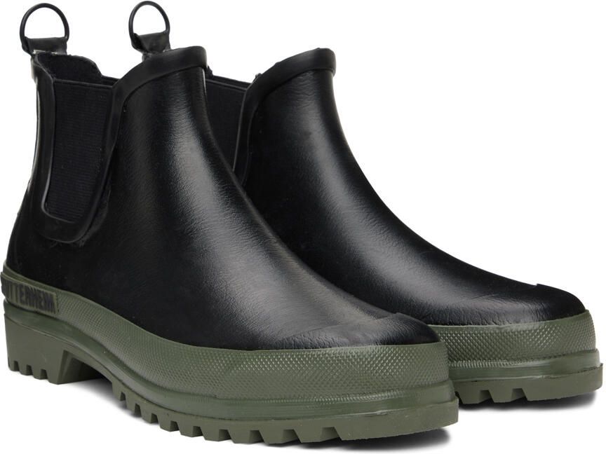 Stutterheim Black  Green Novesta Edition Rainwalker Chelsea Boots - Picture 2