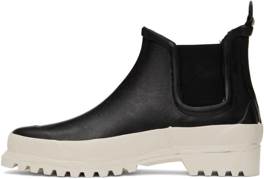 Stutterheim Black  White Novesta Edition Rainwalker Chelsea Boots - Picture 3