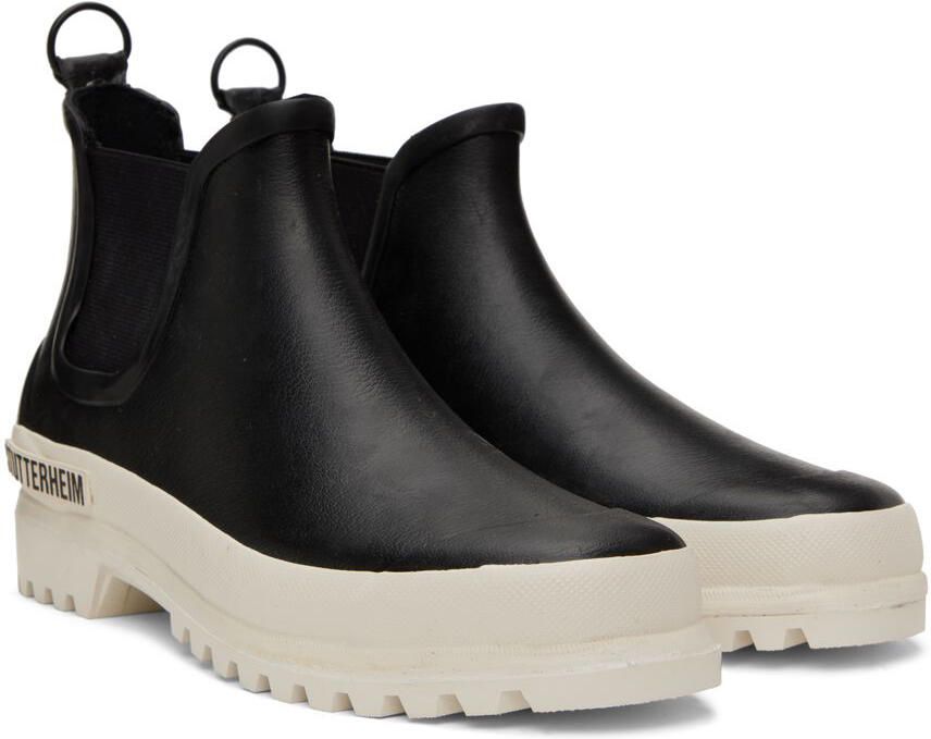 Stutterheim Black  White Novesta Edition Rainwalker Chelsea Boots - Picture 2