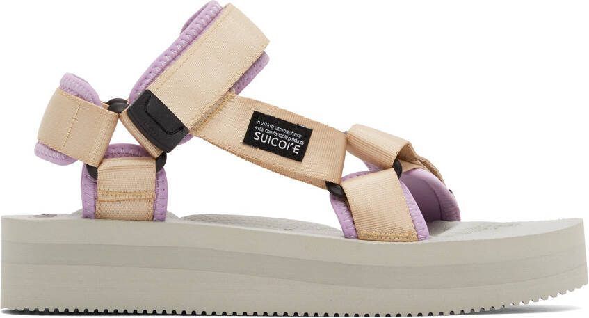 Suicoke Beige  Purple DEPA-V2PO Sandals