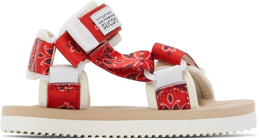 Suicoke Kids Beige  Red DEPA-2 Sandals