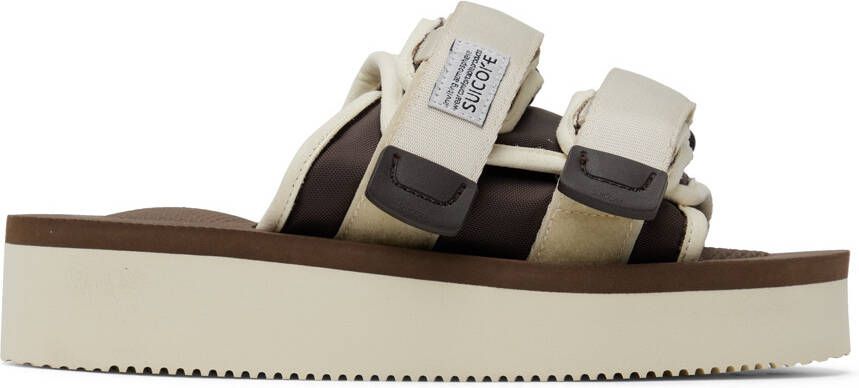 Suicoke Off-White  Brown MOTO-PO Sandals
