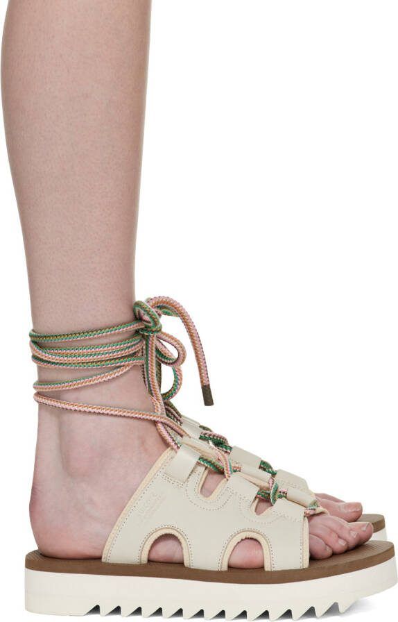 Suicoke Off-White  Brown RAY-ab Sandals