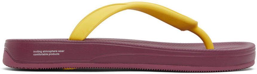 Suicoke Pink  Yellow ZAB Flip Flops - Picture 5