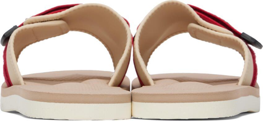 Suicoke Beige  Red Padri Sandals