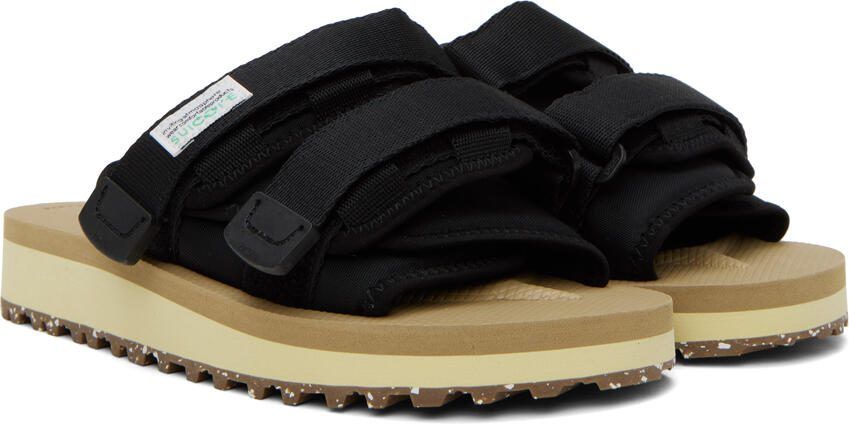 Suicoke Black  Beige Moto-Cab-Eco Sandals