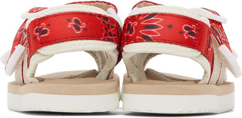 Suicoke Kids Beige  Red Kisee Sandals