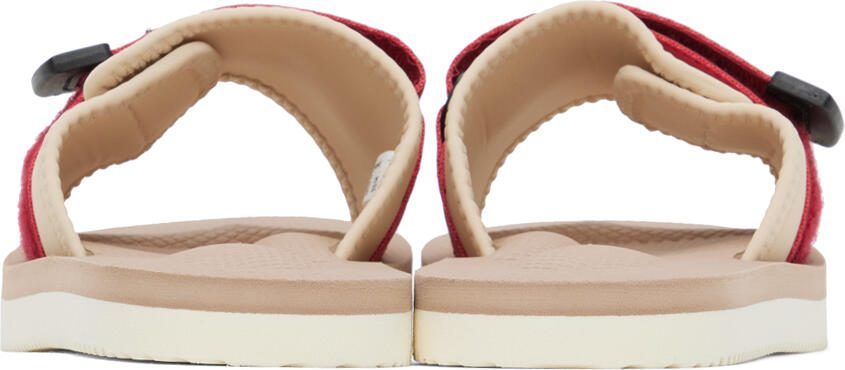 Suicoke Red  Beige Padri Sandals