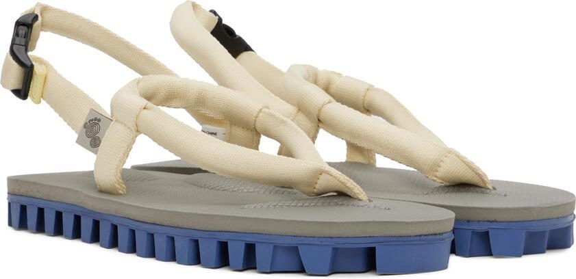 Suicoke Yellow  Gray Gut Flip Flops