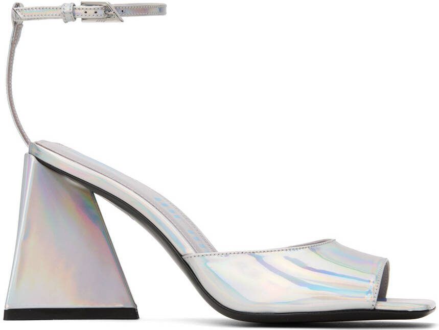 The Attico Silver Piper Heeled Sandals - Picture 5