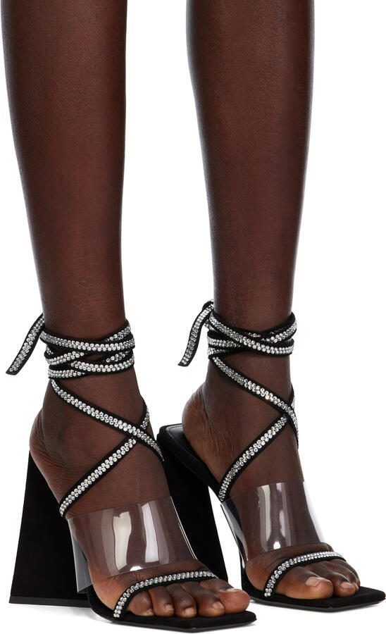 The Attico Black Isa Heeled Sandals
