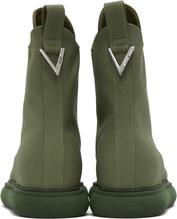 The Attico Green Canvas Selene Ankle Boots - Picture 2