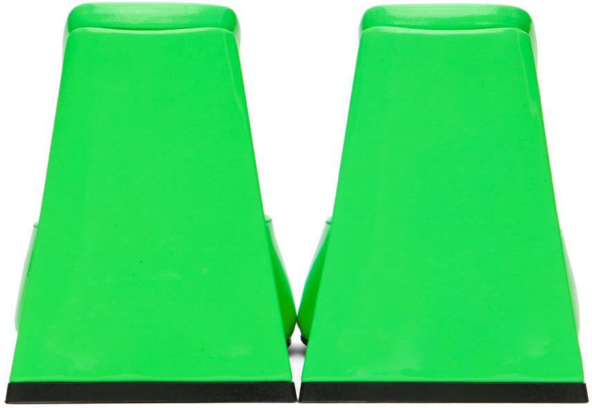 The Attico Green Devon Heeled Sandals