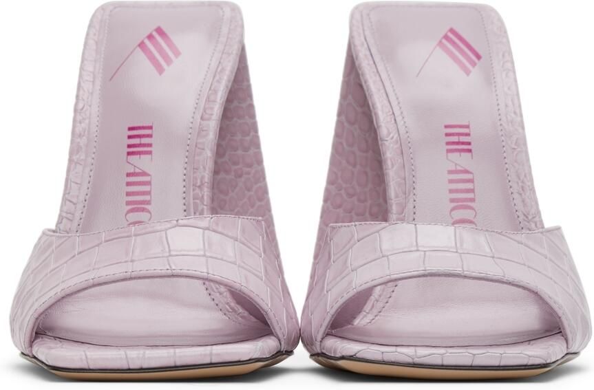 The Attico Pink Leather Devon Heeled Sandals - Picture 3