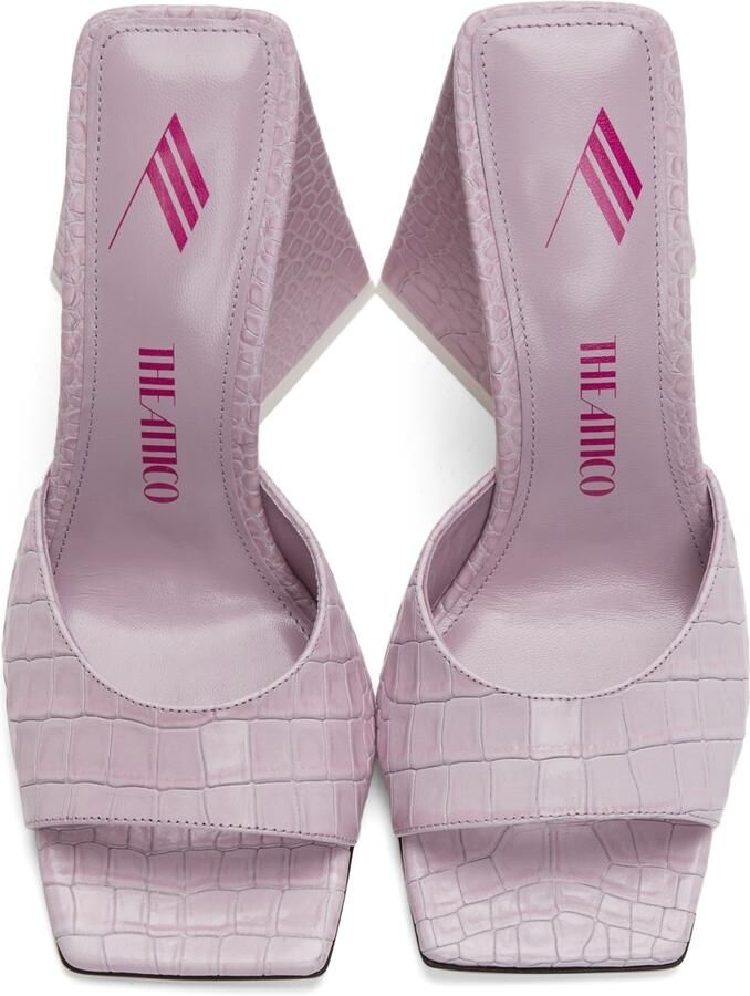 The Attico Pink Leather Devon Heeled Sandals
