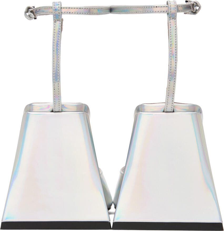 The Attico Silver Piper Heeled Sandals