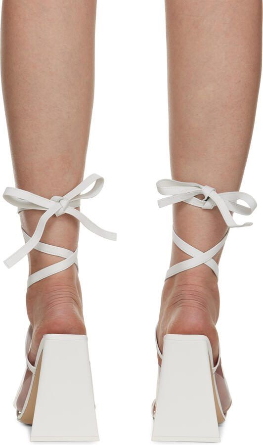 The Attico White Isa Heeled Sandals - Picture 6