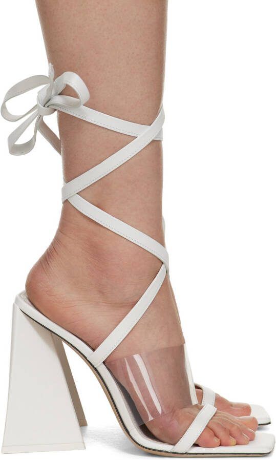 The Attico White Isa Heeled Sandals - Picture 4