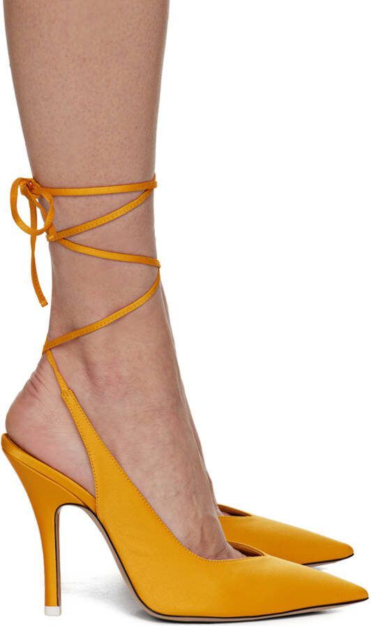 The Attico Yellow Venus Slingback Heels