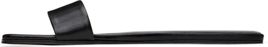 The Row Black Lambskin Flat Sandals - Picture 4