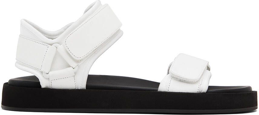 The Row White Hook And Loop Flat Sandals - Picture 5
