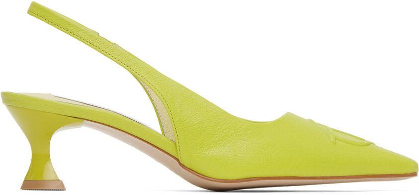 TheOpen Product Green Slingback Heels - Picture 5