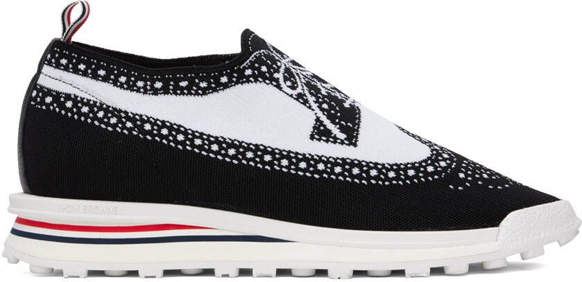 Thom Browne Black  White Trompe L'œil Longwing Sneakers - Picture 3