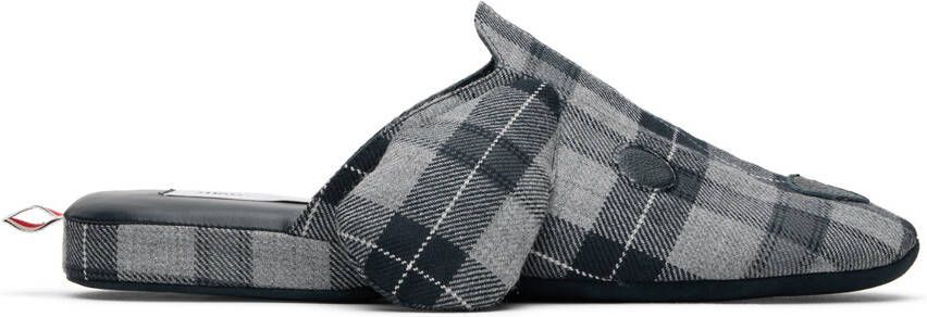Thom Browne Gray  Navy Hector Slippers