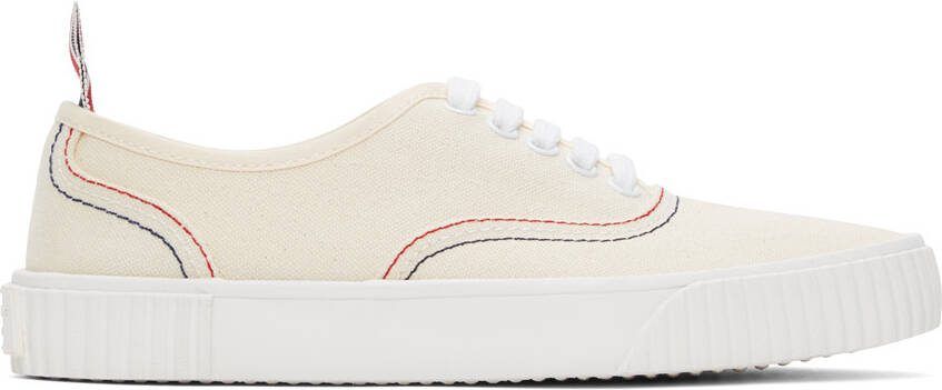 Thom Browne Off-White Heritage Vulcanized Sneakers - Picture 2