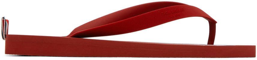 Thom Browne Red RWB Stripe Flip Flops - Picture 5