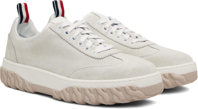 Thom Browne Beige Cable Knit Sole Court Sneakers - Picture 2