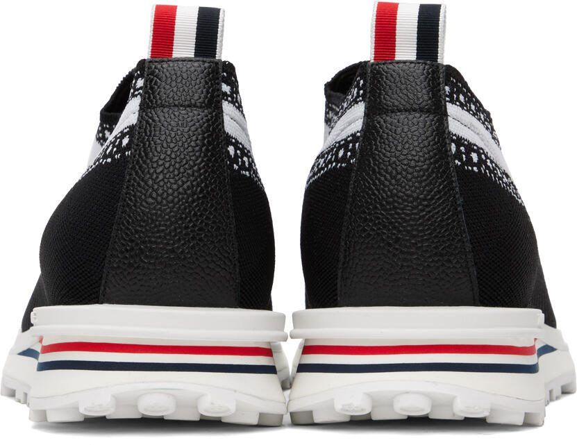 Thom Browne Black  White Trompe L'œil Longwing Sneakers - Picture 5