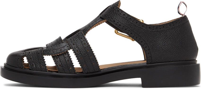 Thom Browne Black Brogued Fisherman Sandals - Picture 4