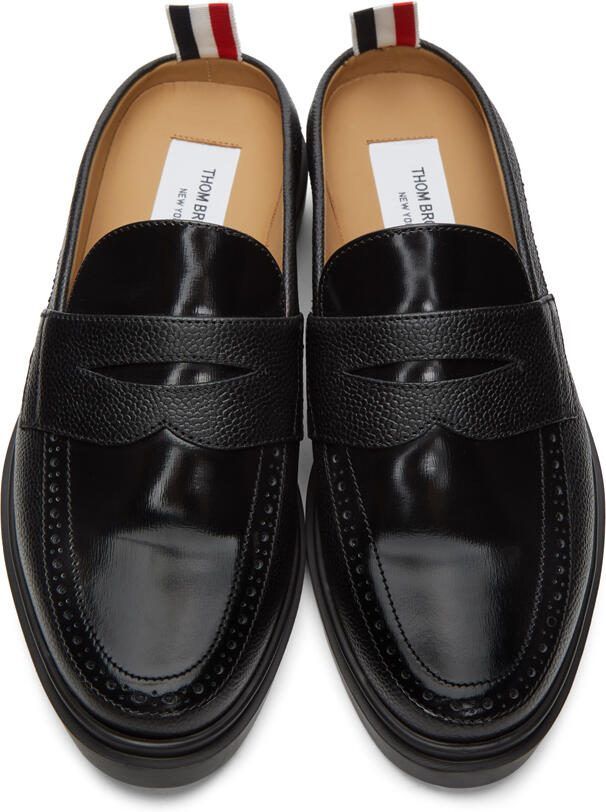 Thom Browne Black Lightweight Sole Slip-On Penny Loafers
