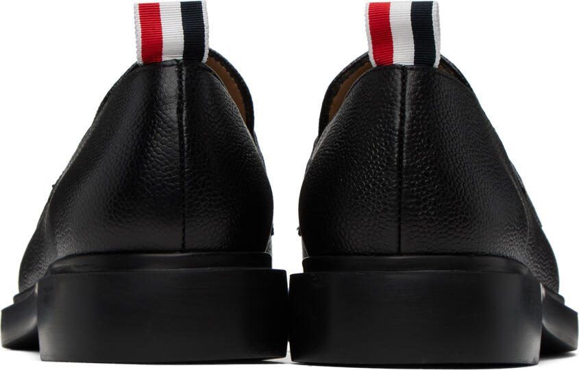 Thom Browne Black Pebble Grained Penny Loafers
