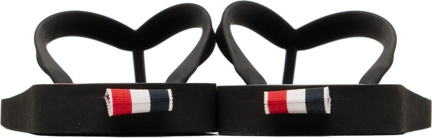 Thom Browne Black RWB Stripe Flip-Flops - Picture 2