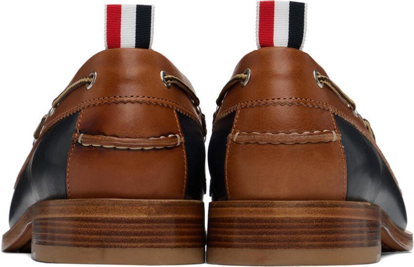 Thom Browne Brown  Navy Perforated Loafers