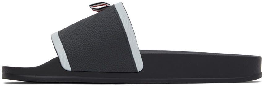 Thom Browne Gray Pool Slides - Picture 4
