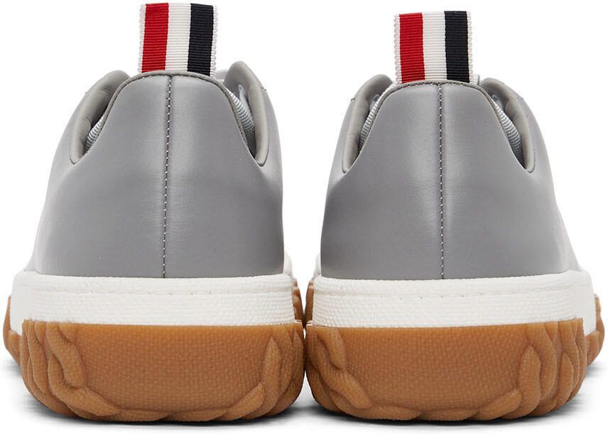 Thom Browne Grey Cable Knit Sole Court Sneakers - Picture 2