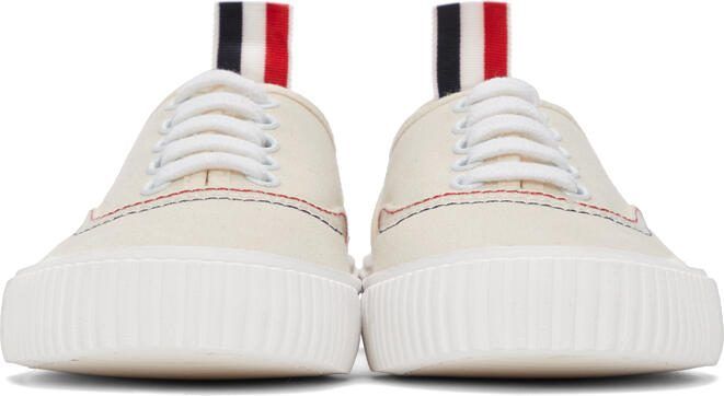 Thom Browne Off-White Heritage Vulcanized Sneakers - Picture 5