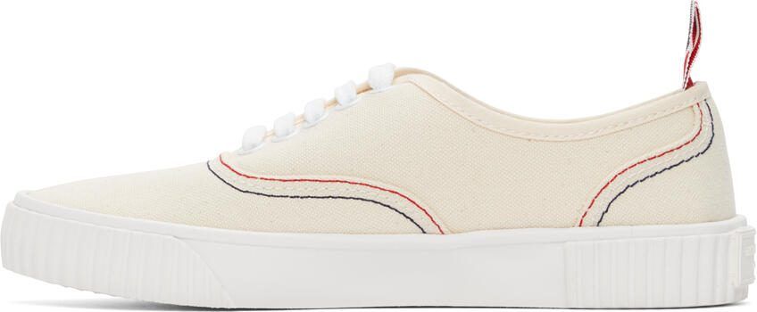 Thom Browne Off-White Heritage Vulcanized Sneakers - Picture 3