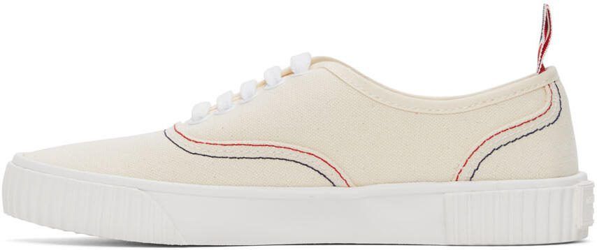 Thom Browne Off-White Heritage Vulcanized Sneakers - Picture 2