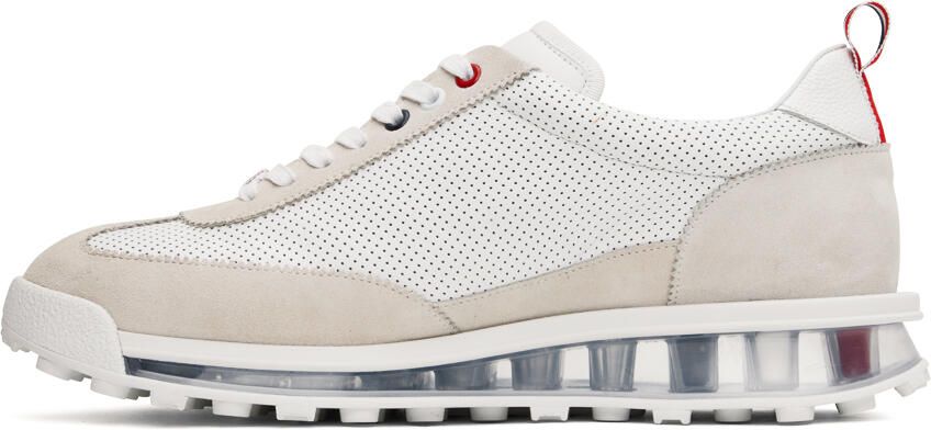 Thom Browne White  Beige Tech Runner Sneakers - Picture 3