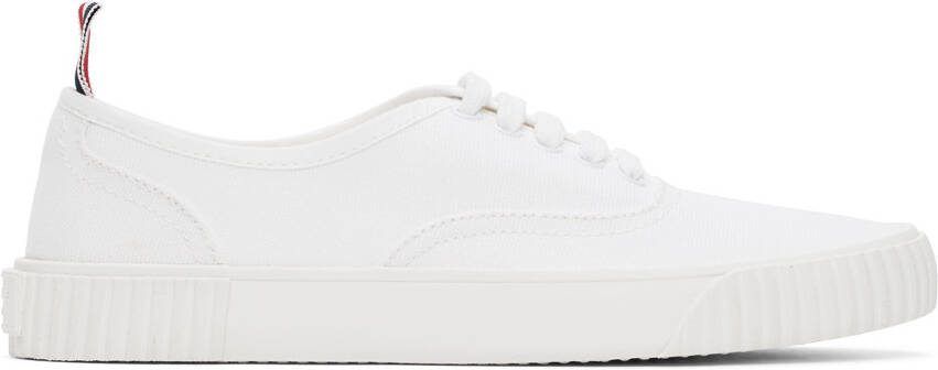 Thom Browne White Heritage Vulcanized Sneaker - Picture 5