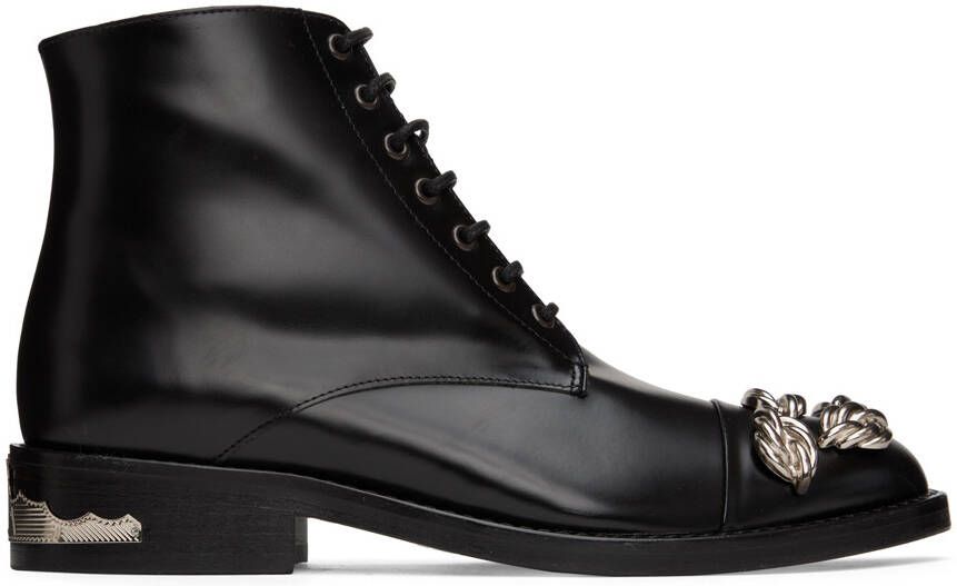Toga Pulla Black Embellished Ankle Boots