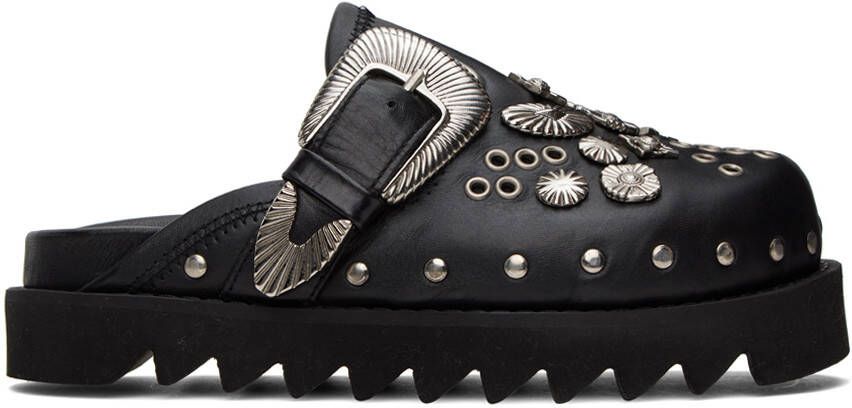 Toga Pulla Black Sabot Loafers - Picture 5
