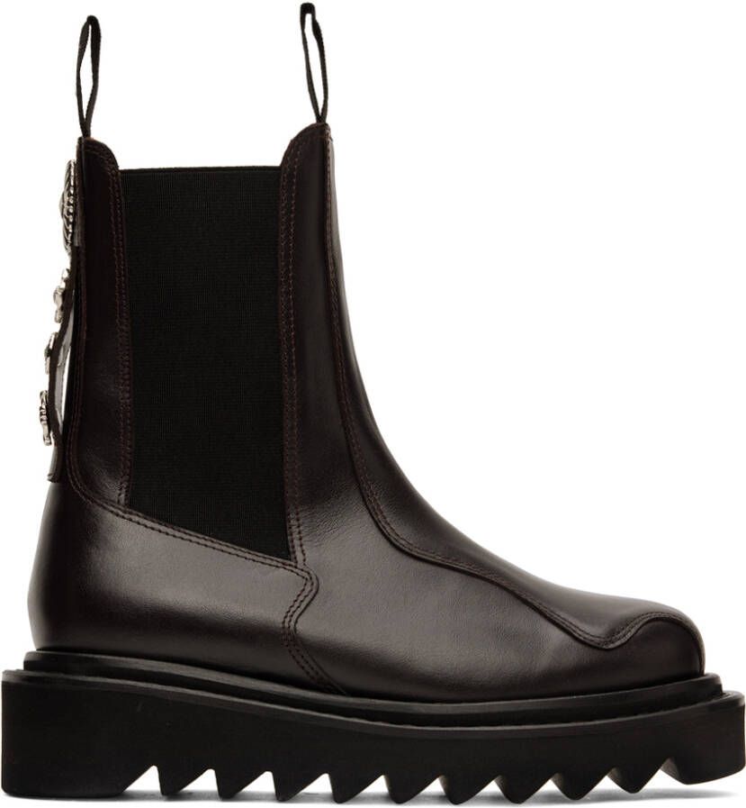 Toga Pulla SSENSE Exclusive Brown Platform Chelsea Boots - Picture 3