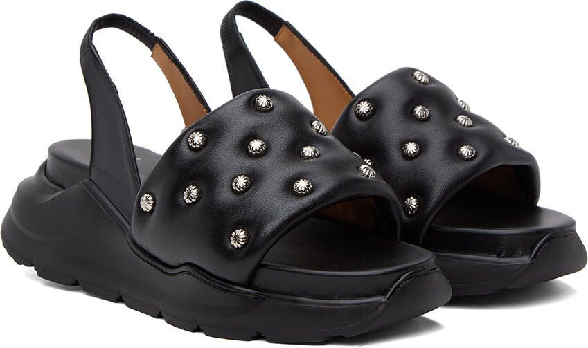 Toga Pulla Black Embellished Sandals - Picture 2