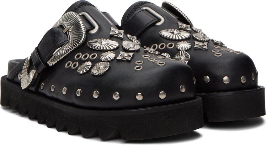 Toga Pulla Black Sabot Loafers - Picture 2